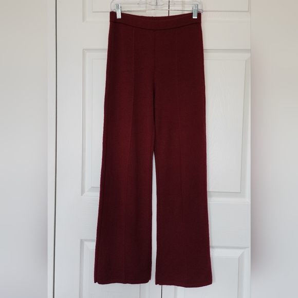 Sezane Matthew Trousers Burgundy Small - Picture 2 of 10